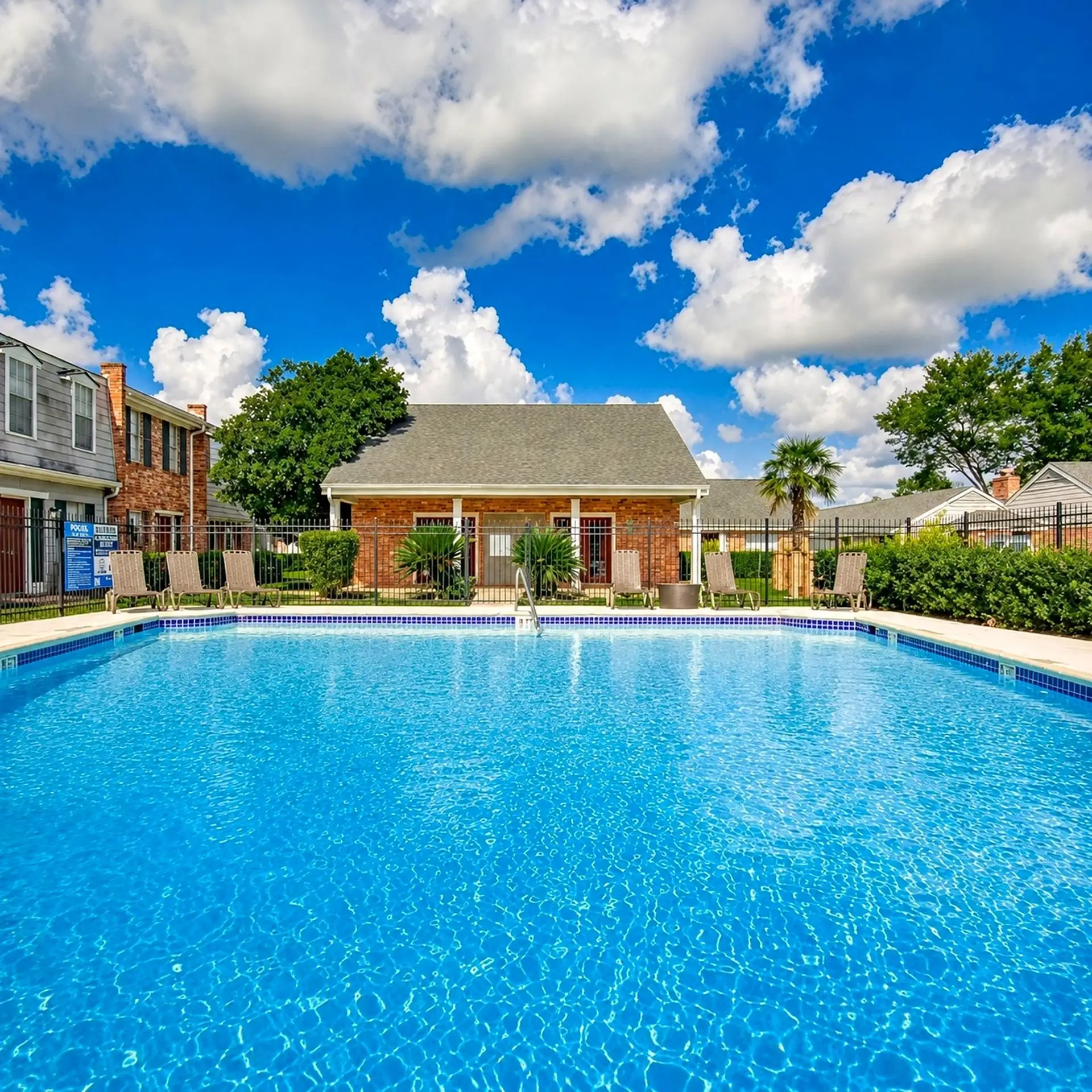 Lux Estate sparkling pool and clubhouse